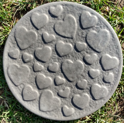 Heart Stepping Stones Charcoal Colour