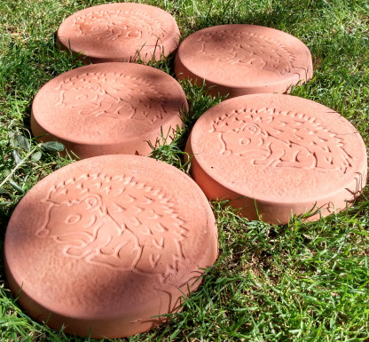 Hedgehog Stepping Stones in Terracotta Colour