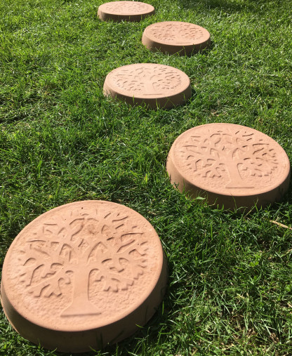 Tree Of Life Stepping Stones in Terracotta Colour