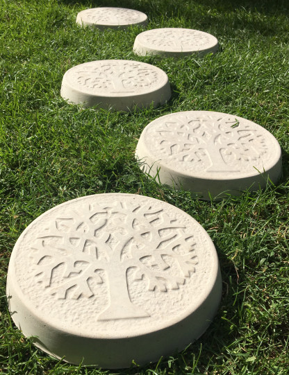 Tree Of Life Stepping Stones in White Colour