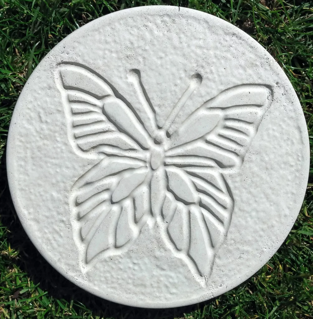 butterfly garden stepping stones in various colours for garden pathways and lawns