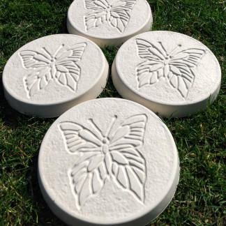 Butterfly Garden Stepping Stones White