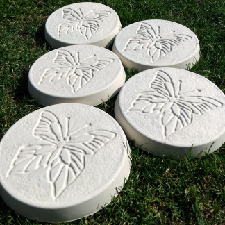 Butterfly Garden Stepping Stones White